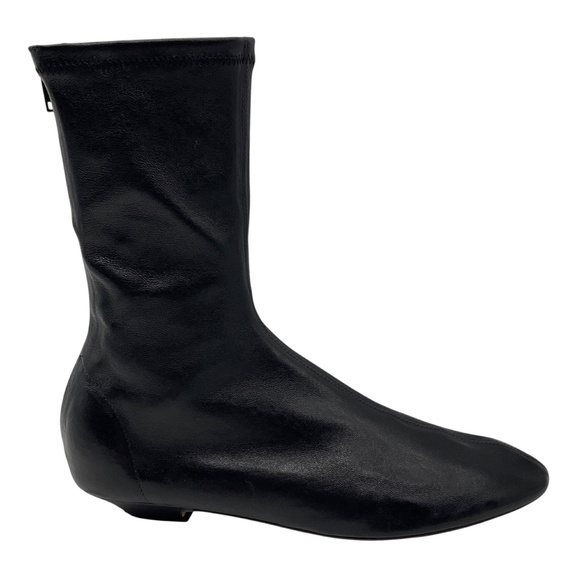 KHAITE BLACK LEATHER APOLLO ANKLE BOOTS - Picture 2 of 8